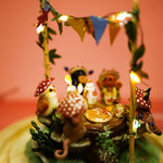 Autumn/ Toadstool party - diorama with forest animals