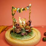 Autumn/ Toadstool party - diorama with forest animals