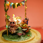 Autumn/ Toadstool party - diorama with forest animals