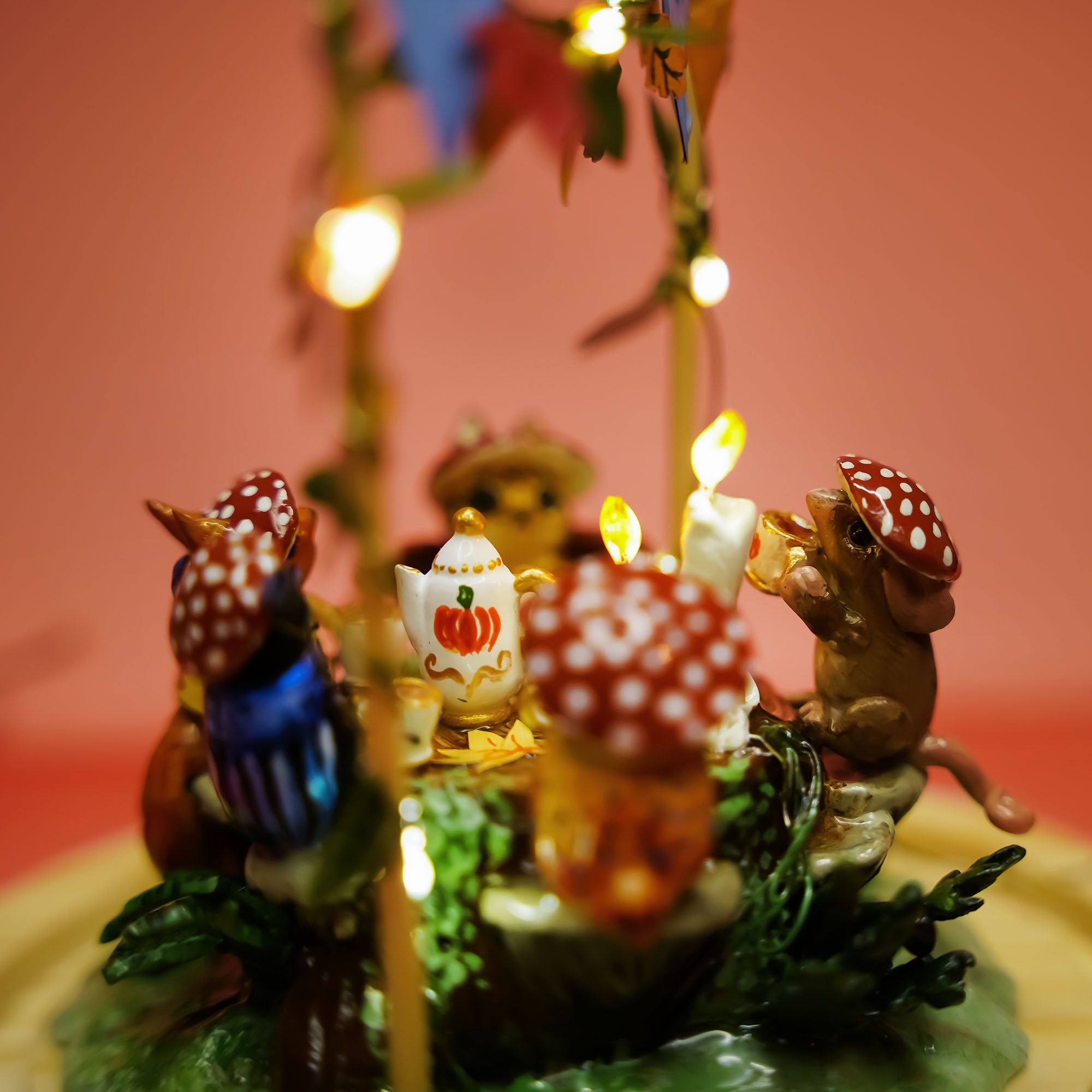 Autumn/ Toadstool party - diorama with forest animals