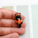 Black Cat in a pumpkin pendant