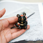 Black bear with Mandarin duck