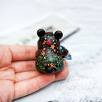 Black bear with Mandarin duck