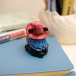 Black Bear with pumpkin's house figurine