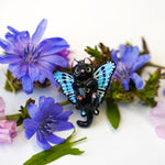 Black cat with butterfly wings pendant