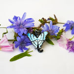 Black cat with butterfly wings pendant