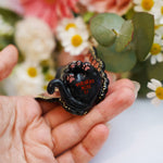 Black Catfly with pink butterfly wings