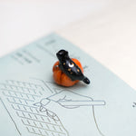 Black Cat on a pumpkin pendant