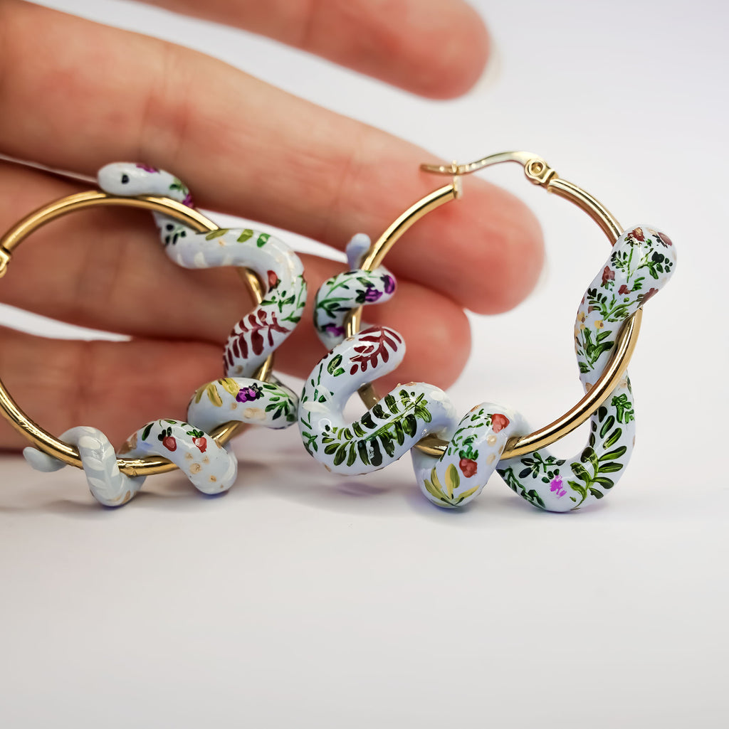 Berry snakes earrings - gold