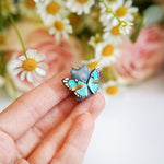 British Catfly with turquoise butterfly wings pendant