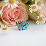 British Catfly with turquoise butterfly wings pendant