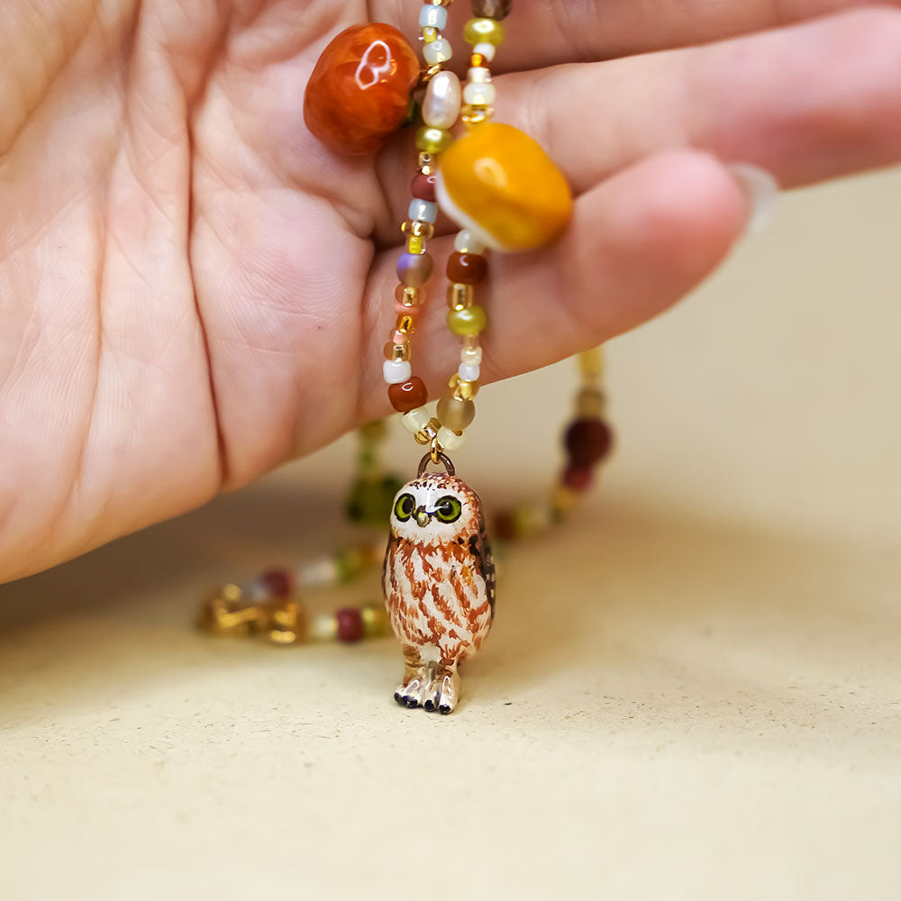 Burrowing Owl necklace