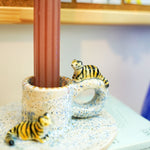Ceramic candlestick with tigers
