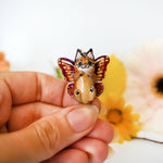 Caracal with butterfly wings pendant