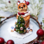 Cheetah with a Christmas tree