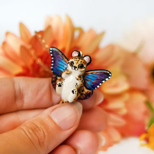 Cheetah with butterfly wings pendant