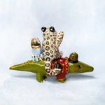 Snow Leopard with Crocodile