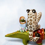 Snow Leopard with Crocodile