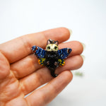 Death head black cat pendant
