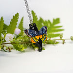 Death head black cat pendant