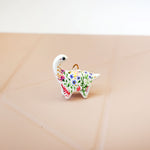 Dinosaur with flowers pendant