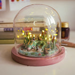 Sleeping dragon with curious ducks - diorama