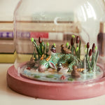 Sleeping dragon with curious ducks - diorama