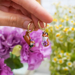 Jumping foxes with flowers earrings