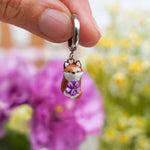 Jumping foxes with flowers earrings