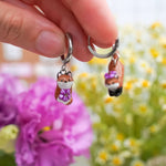 Jumping foxes with flowers earrings