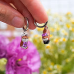 Jumping foxes with flowers earrings