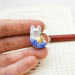 Fox with a star and porcelain pattern pendant