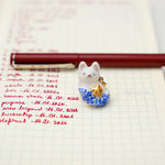 Fox with a star and porcelain pattern pendant