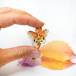 Ginger cat with butterfly wings pendant