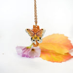 Ginger cat with butterfly wings pendant