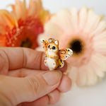 Ginger cat with butterfly wings pendant
