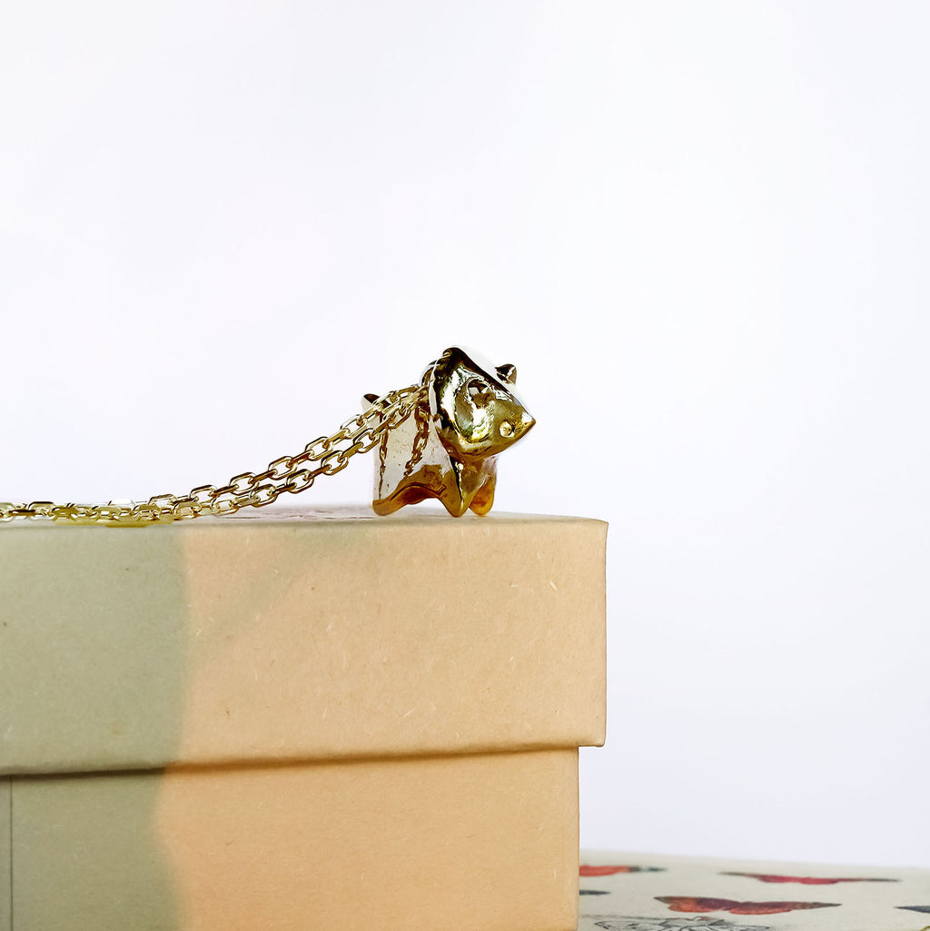 14k Solid Gold Triceratops pendant