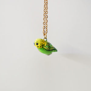 Budgie with fruit pendant