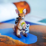 Kangaroo with cute koalas figurine