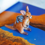 Kangaroo with cute koalas figurine