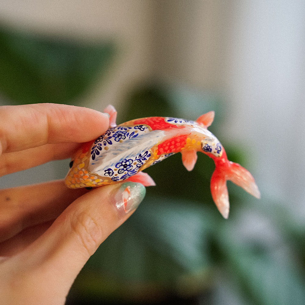 Koi fish with porcelain stains