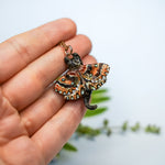 Tabby cat with a carnelian and wings pendant