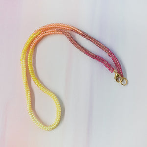 Glass beads necklace - lemonade