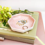 Porcelain jewelry tray with a leopard
