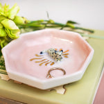 Porcelain jewelry tray with a leopard