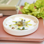 Porcelain jewelry tray with a leopard in the jungle