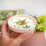 Porcelain jewelry tray with a leopard in the jungle