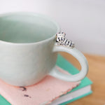 Mint ceramic mug with snow leopard - 450ml