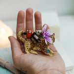 Leopard with Tamandua and Macaw figurine