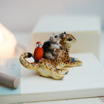 Leopard with Tamandua and Macaw figurine